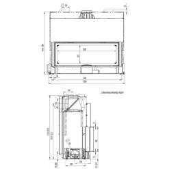 Panorama Kamineinsatz 120x45S Mit Hebetür 13kW -Besten Kamin Laden 120x45S masse1 1280x1280