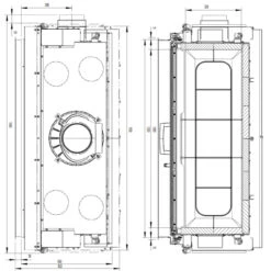 Panorama Kamineinsatz 120x45S Mit Hebetür 13kW -Besten Kamin Laden 120x45S masse2 1280x1280