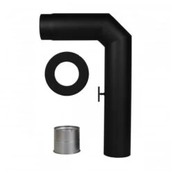 Rauchrohrset 90° Zweimal Abgewinkelt 130 Mm Ø Wandrosette Mauermuffe