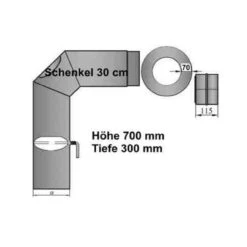Rauchrohrset 90° Zweimal Abgewinkelt 150mm Ø Mit Kurzen Schenkel -Besten Kamin Laden 15 KH2S 1280x1280