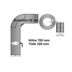 Rauchrohrset 90° Gezogener Bogen 150 Mm Ø Mit Kurzem Schenkel -Besten Kamin Laden 15 KV3S 1280x1280
