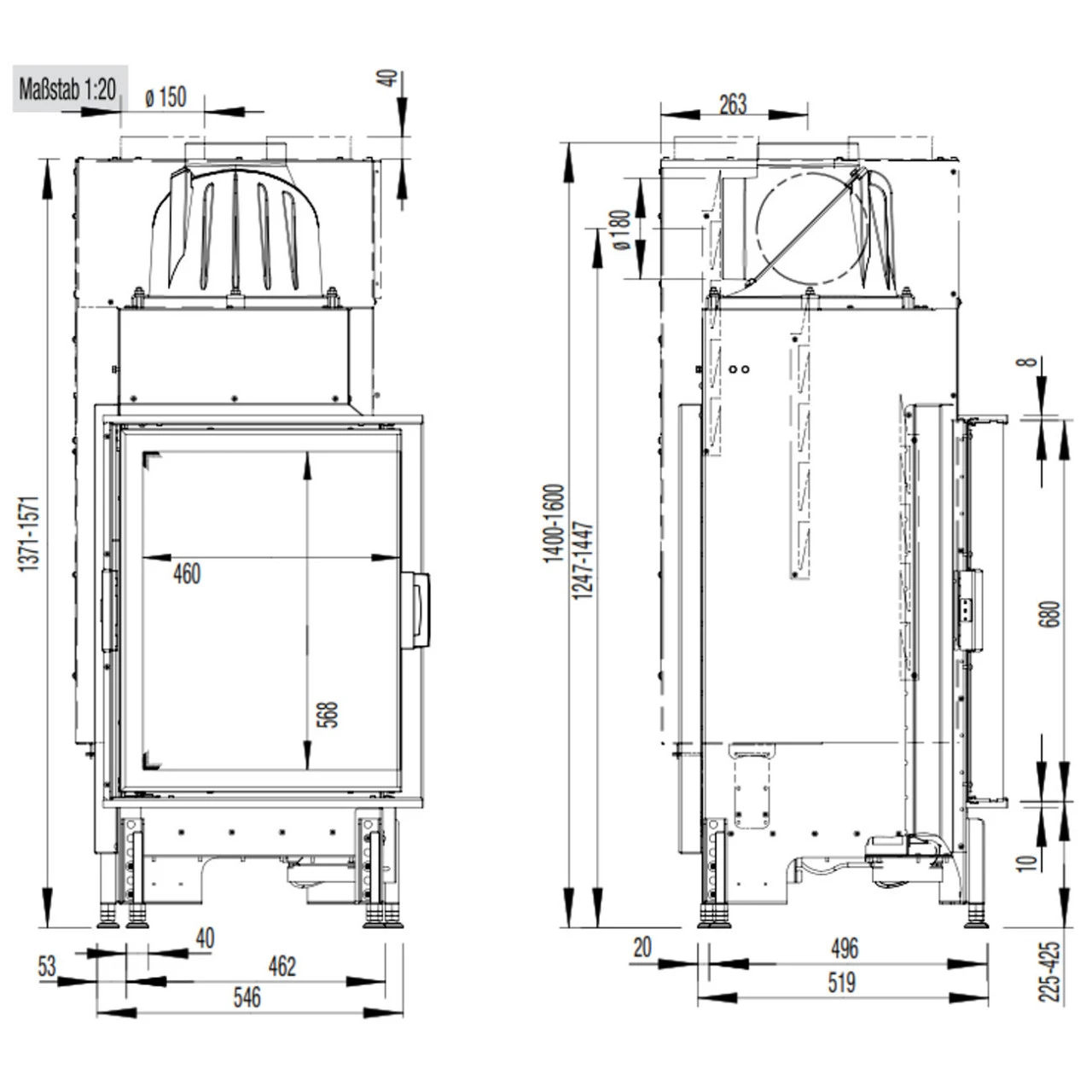 Eck-Kamineinsatz 55x55x68K 7kW DIBt 7 Eck-Kamineinsatz 55x55x68K 7kW DIBt – Bild 5