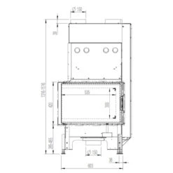 Eck-Kamineinsatz 63x40x42K Links Verglast 8kW DIBT -Besten Kamin Laden 63x40x42K links masse2 1280x1280
