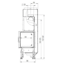 Eck-Kamineinsatz 63x40x42K Rechts Verglast 8kW DIBT -Besten Kamin Laden 63x40x42K rechts masse1 1280x1280