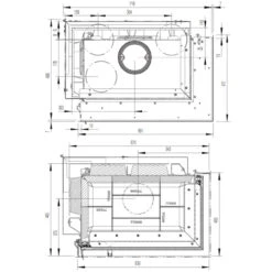 Eck-Kamineinsatz 63x40x42K Rechts Verglast 8kW DIBT -Besten Kamin Laden 63x40x42K rechts masse3 1280x1280