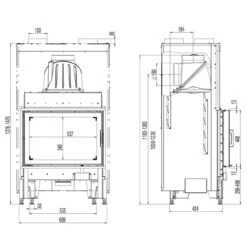 Kamineinsatz 65x45K Gerade Scheibe 8kW DIBt -Besten Kamin Laden 65x45K gerade masse1 1280x1280
