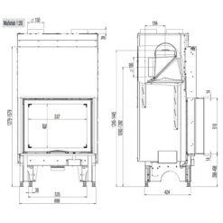 Kamineinsatz 65x51S 8kW Hebetür DIBt -Besten Kamin Laden 65x51S gerade masse1 1280x1280
