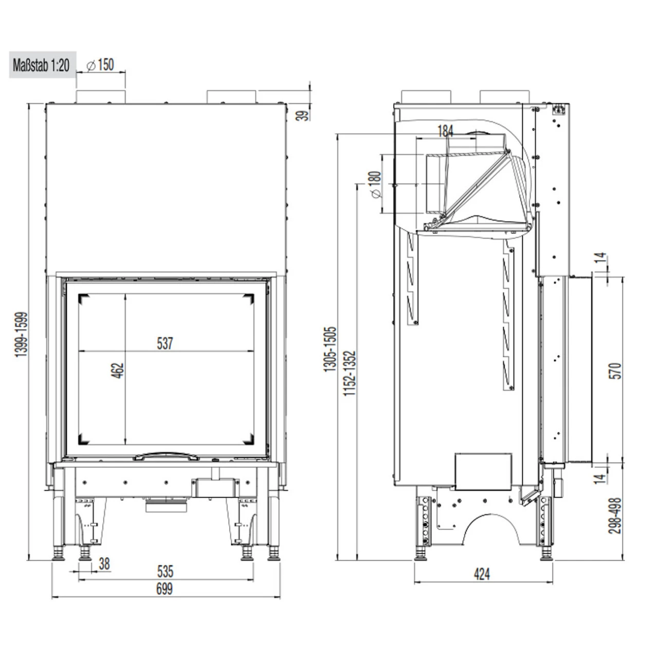 Kamineinsatz 65x57S 8kW Hebetür DIBt 7 Kamineinsatz 65x57S 8kW Hebetür DIBt – Bild 5