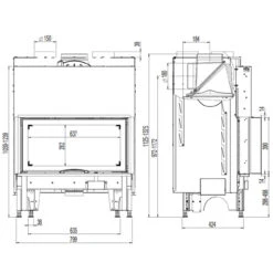Kamineinsatz 75x39S 10kW Mit Hebetür DIBt -Besten Kamin Laden 75x39S masse1 1280x1280