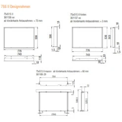 Tunnel Kamineinsatz 75x51SII 10kW Hebetür -Besten Kamin Laden 75x51S II designrahmen 1280x1280