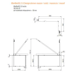 Eck-Kamineinsatz 89x49x45S Rechts Verglaste Hebetür 12kW -Besten Kamin Laden 89x49x45s rechts designrahmen massiv 1280x1280