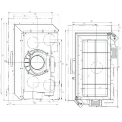 Eck-Kamineinsatz 89x49x45S Rechts Verglaste Hebetür 12kW -Besten Kamin Laden 89x49x45s rechts masse2 1280x1280