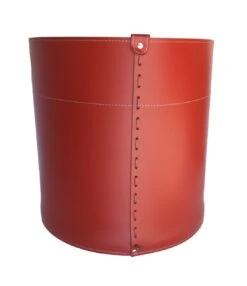 Giro Designer Holzkorb Rot Aus Regeneriertem Leder Mit Rollen -Besten Kamin Laden Giro K09 01 1280x1280