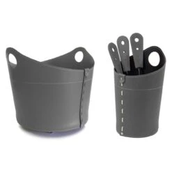Incad Designer Kaminbesteckset Und Holzkorb Anthrazit