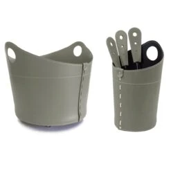 Incad Designer Kaminbesteckset Und Holzkorb Taupe