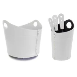 Incad Designer Kaminbesteckset Und Holzkorb Weiss