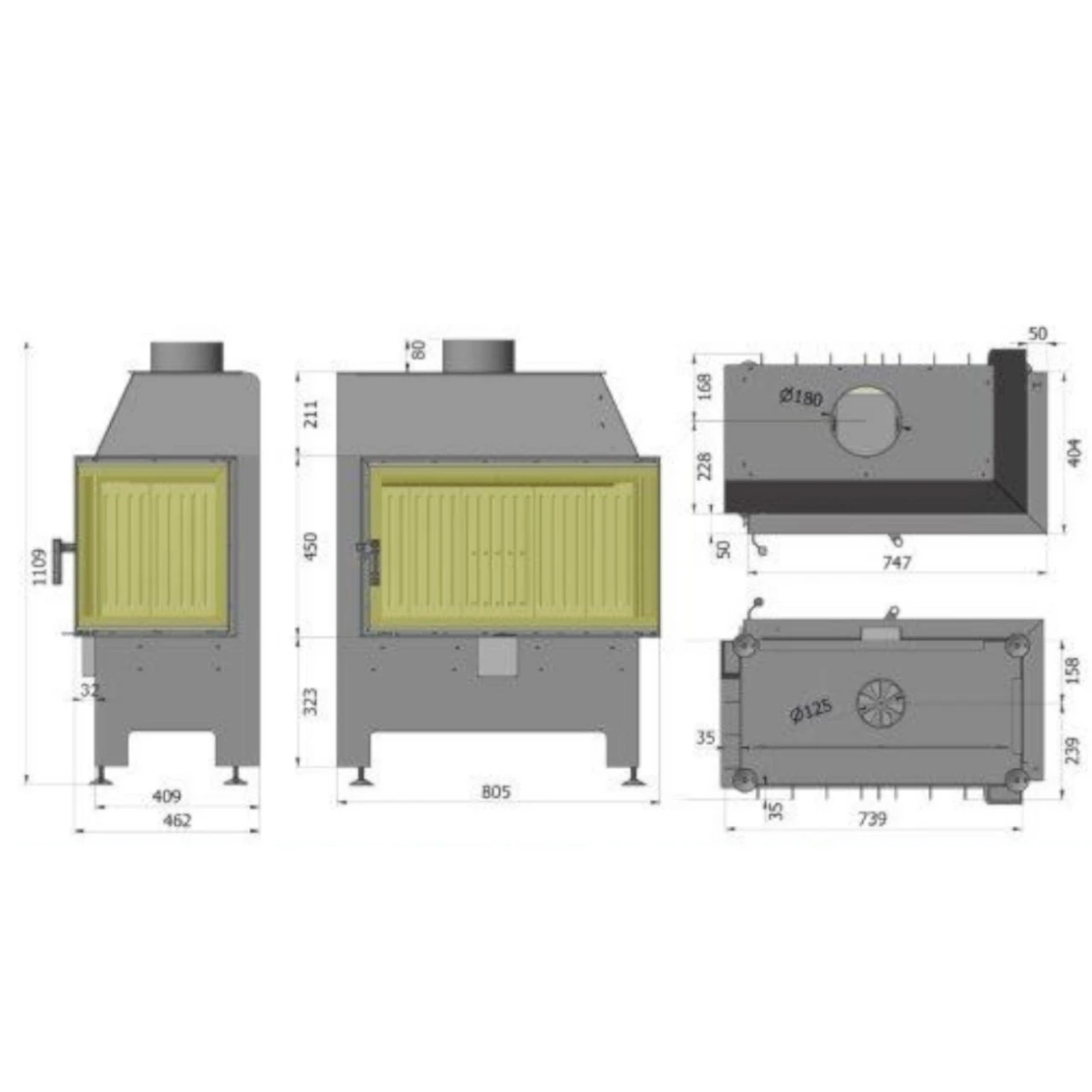 Heatro 69P Black Eck-Kamineinsatz 11kW Rechtsverglast 5 Heatro 69P Black Eck-Kamineinsatz 11kW Rechtsverglast – Bild 3