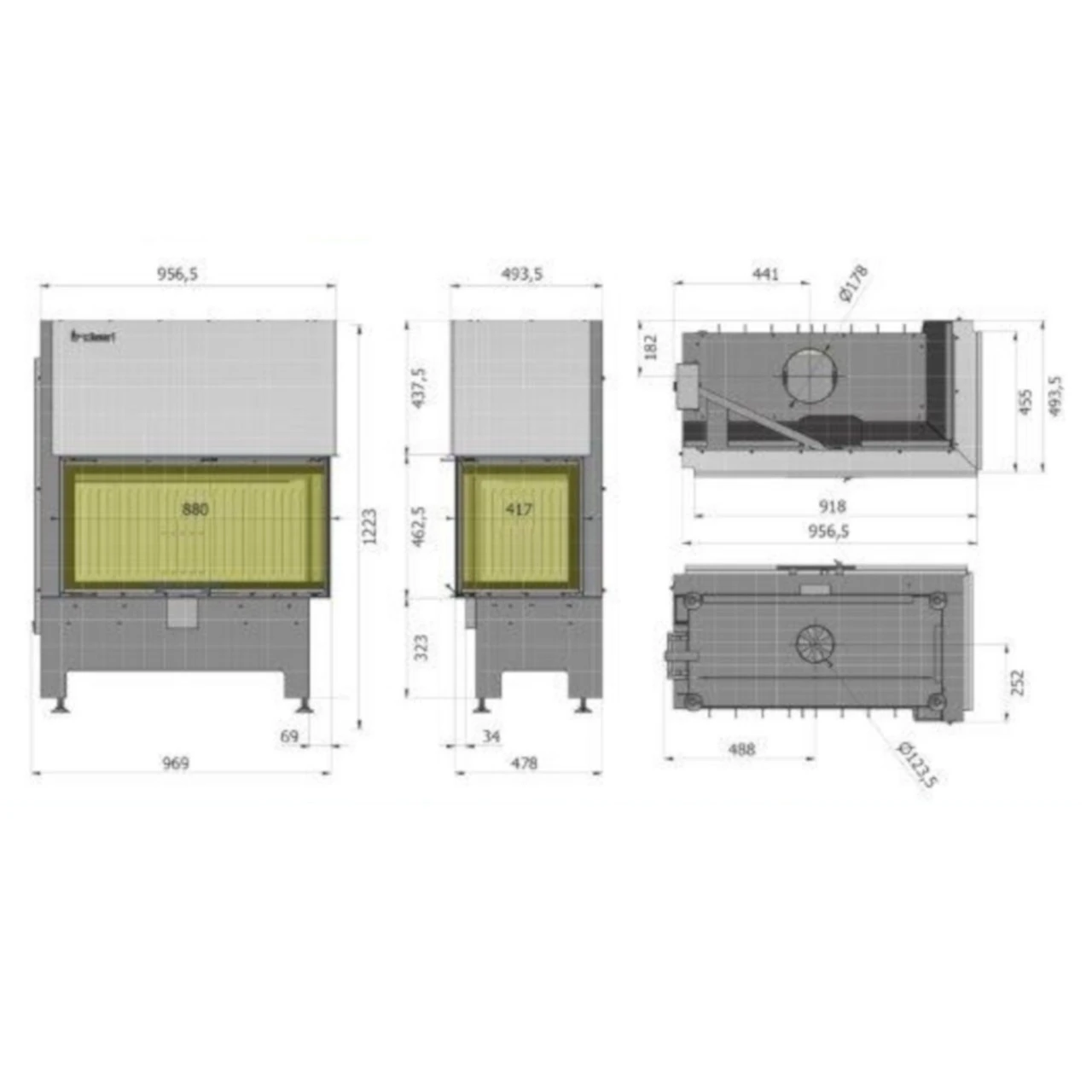 Heatro 81PH Black Eck-Kamineinsatz Mit Hebetür 12kW Rechtsverglast 5 Heatro 81PH Black Eck-Kamineinsatz Mit Hebetür 12kW Rechtsverglast – Bild 3