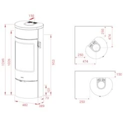 Prestige Magic 40 Speckstein Kaminofen 5kW -Besten Kamin Laden Lotus Prestige Magic40 Limestone Masszeichnung 1280x1280