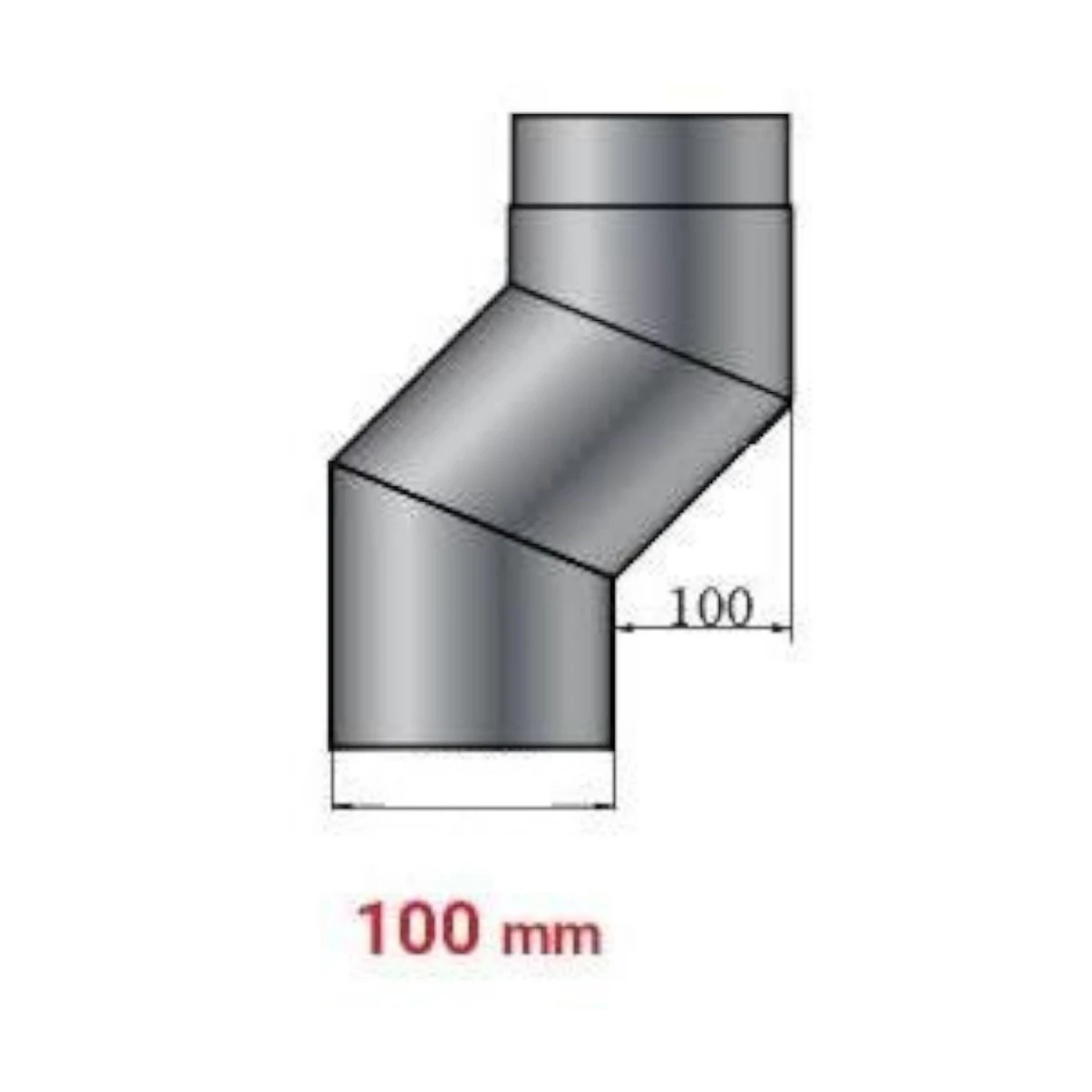 Versatzbogen 100 Mm Länge 355 Mm - 130 Mm Ø 5 Versatzbogen 100 Mm Länge 355 Mm - 130 Mm Ø – Bild 3
