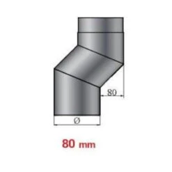 Versatzbogen 80 Mm Länge 335 Mm - 130 Mm Ø -Besten Kamin Laden SB 80 titel 1280x1280