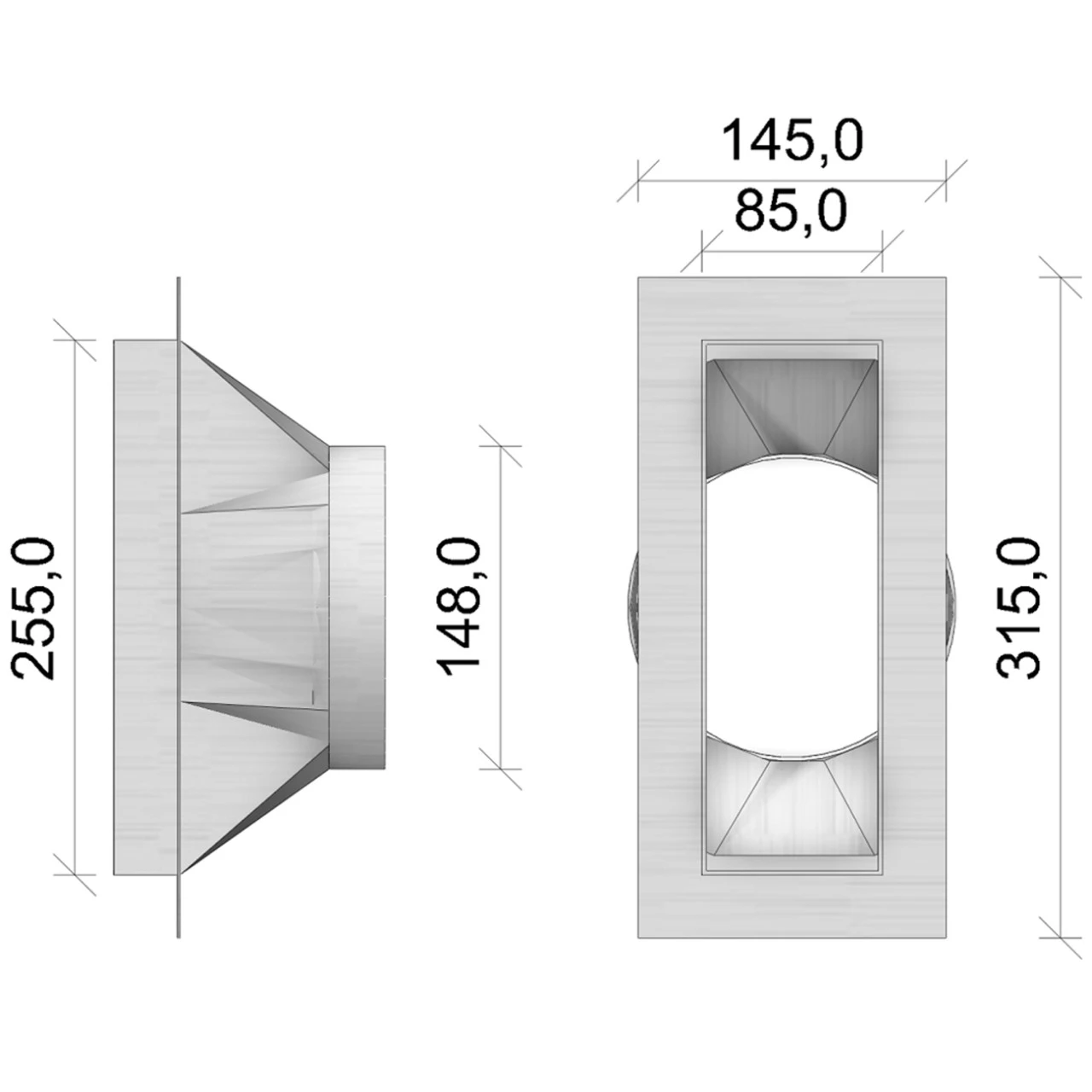 CB Schornstein Anschlussstutzen – Für Separaten Schacht Eckig Auf Rund 4 CB Schornstein Anschlussstutzen – Für Separaten Schacht Eckig Auf Rund – Bild 2