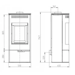 Andorra Kaminofen Gussgrau 7kW 29 Andorra Kaminofen Gussgrau 7kW -Besten Kamin Laden andorra masszeichnung 1280x1280