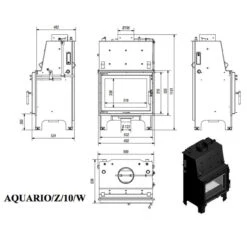 Aquario Z10 Wasserführender-Kamineinsatz 10kW -Besten Kamin Laden aquario z 10 masse 1280x1280