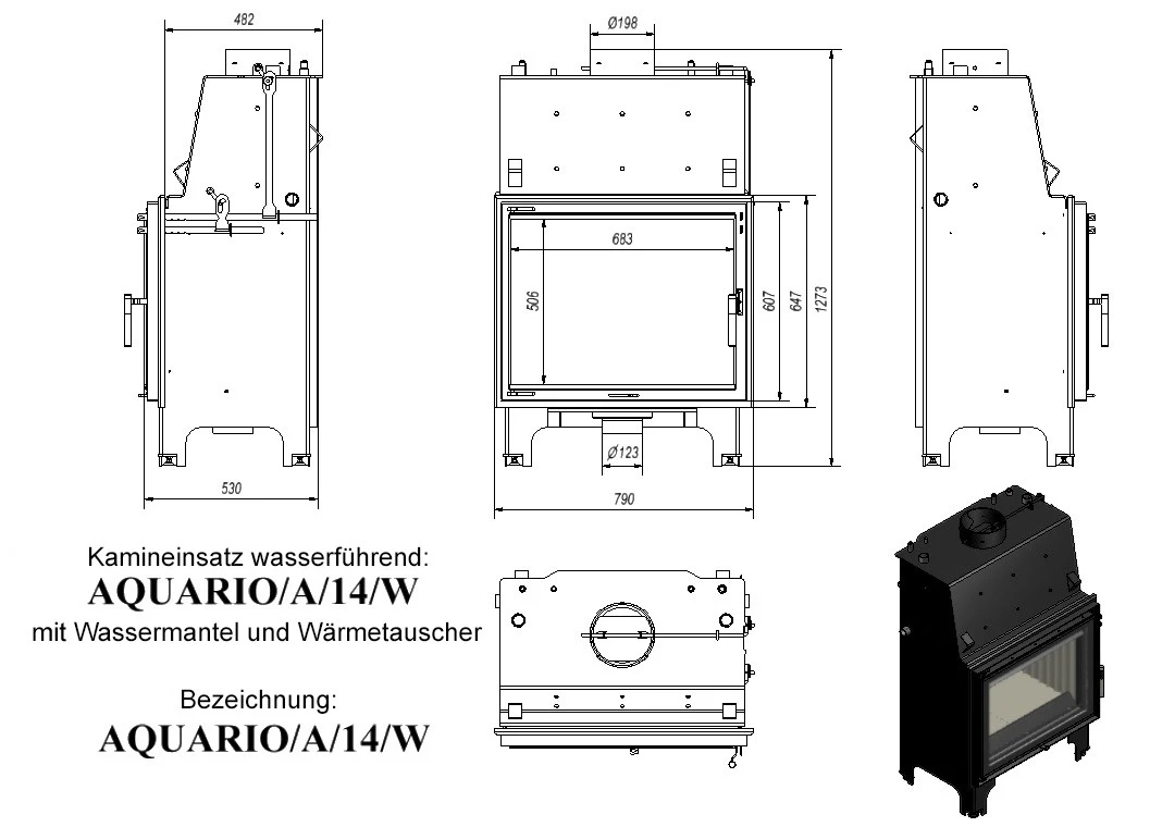 Aquario A14 Wasserführender-Kamineinsatz 14kW 8 Aquario A14 Wasserführender-Kamineinsatz 14kW – Bild 6