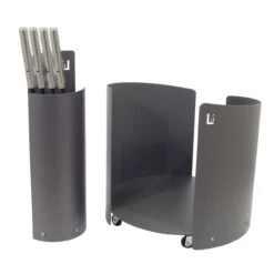 Arcad Designer Kaminbesteckset Und Holzkorb Anthrazit