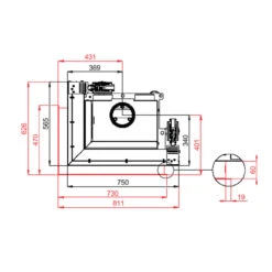 Therm V7CL Eck-Kamineinsatz Links 7kW Hebetür -Besten Kamin Laden bef therm v 7 CL masse2 1280x1280