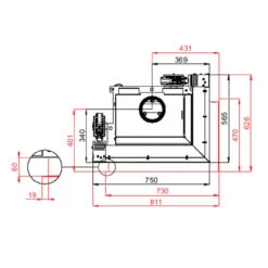 Therm V7CP Eck-Kamineinsatz Rechts Hebetür 7kW -Besten Kamin Laden bef therm v7cp masse3 1280x1280
