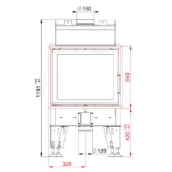 Therm 6 Kamineinsatz 6kW Schwenktür -Besten Kamin Laden bef therm6 masse1 1280x1280