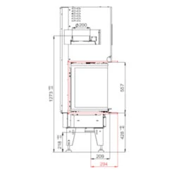 Therm V10C 3 Seitiger Panorama Kamineinsatz 13kW -Besten Kamin Laden bef thermv10c masse2 1280x1280