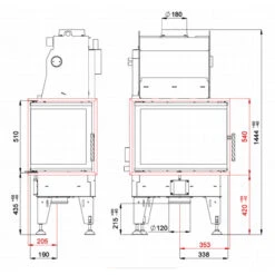 Aquatic WH80CP Wasser Kamineinsatz 14kW Rechts Verglast -Besten Kamin Laden bef aquatic wh 80 cp masse 1280x1280