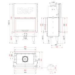 Aquatic Twin V8 Wasser Tunnel-Kamineinsatz 14kW -Besten Kamin Laden bef twin v 8 aquatic masse 1280x1280