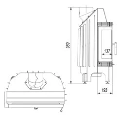 Blanka 12 Warmluft Eckkamineinsatz 11kW Links Verglast -Besten Kamin Laden blanka 670 570 links verglast masse1 1280x1280