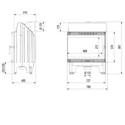 Blanka 12 Warmluft Eckkamineinsatz 11kW Links Verglast -Besten Kamin Laden blanka 670 570 links verglast masse2 1280x1280