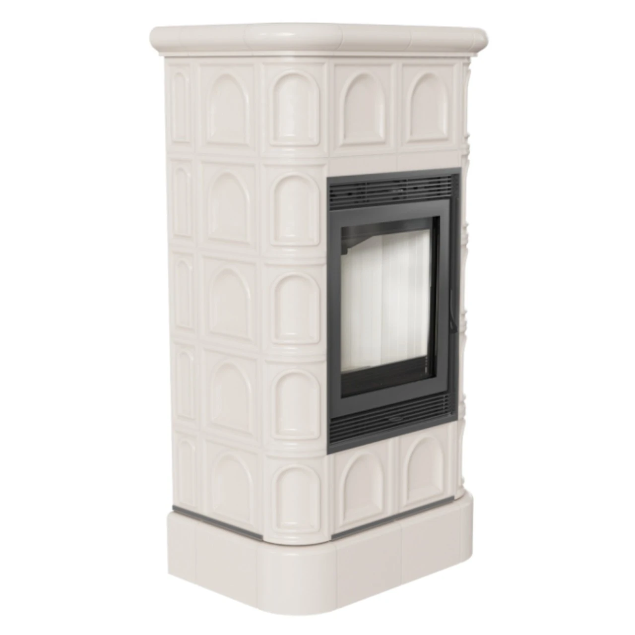 Blanka Kaminbausatz Mit Creme Kacheln 8kW 4 Blanka Kaminbausatz Mit Creme Kacheln 8kW – Bild 2