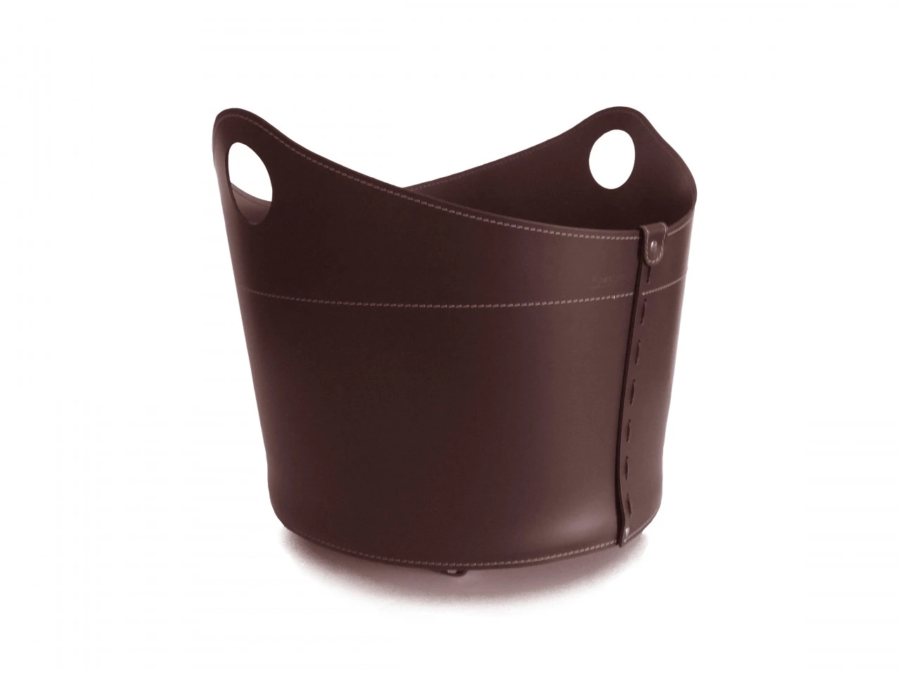 Designer Holzkorb Cadin Dunkel Braun Aus Regeneriertem Leder Mit Rollen 3 Designer Holzkorb Cadin Dunkel Braun Aus Regeneriertem Leder Mit Rollen