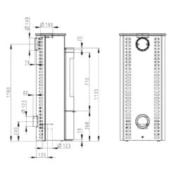 Caldera II Compact Serpentin Stein 6kW DIBT Kaminofen -Besten Kamin Laden caldera kaminofen olsberg masse2 1280x1280