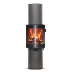 Kaminofen Faro 6KW 180° Panorama Sichtscheibe Grau