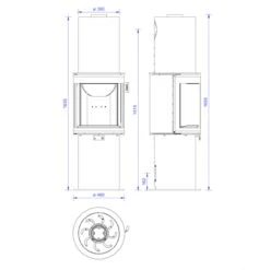 Kaminofen Faro 6KW 180° Panorama Sichtscheibe Mocca -Besten Kamin Laden cera design kaminofen faro masse 1280x1280 2