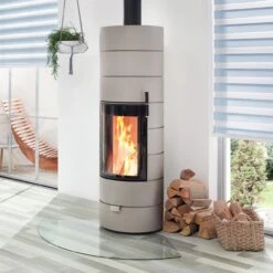 Rondotherm Titan Speicherkaminofen 7KW Champagner