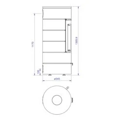Rondotherm Titan Mini Kaminofen 6KW Schwarz DIBt -Besten Kamin Laden cera design rondotherm titan mini masse 1280x1280