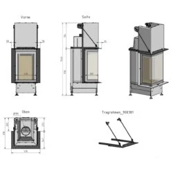Linea KL1 Panorama Kamineinsatz 6kW -Besten Kamin Laden cera kamineinsatz kl1 linea masse2 1280x1280