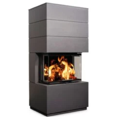 KLC Stahl Grau Systemkamin Kaminbausatz 7kW