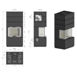 KLC Stahl Grau Systemkamin Kaminbausatz 7kW -Besten Kamin Laden cera klc panorama kamin masse 1280x1280 1