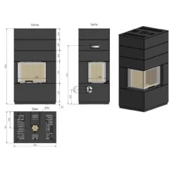 KLL Stahl Grau Systemkamin Kaminbausatz 7kW 10 KLL Stahl Grau Systemkamin Kaminbausatz 7kW -Besten Kamin Laden cera kll eck kamin masse1 1280x1280