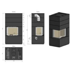 KLL Stahl Grau Systemkamin Kaminbausatz 7kW 11 KLL Stahl Grau Systemkamin Kaminbausatz 7kW -Besten Kamin Laden cera kll eck kamin masse2 1280x1280